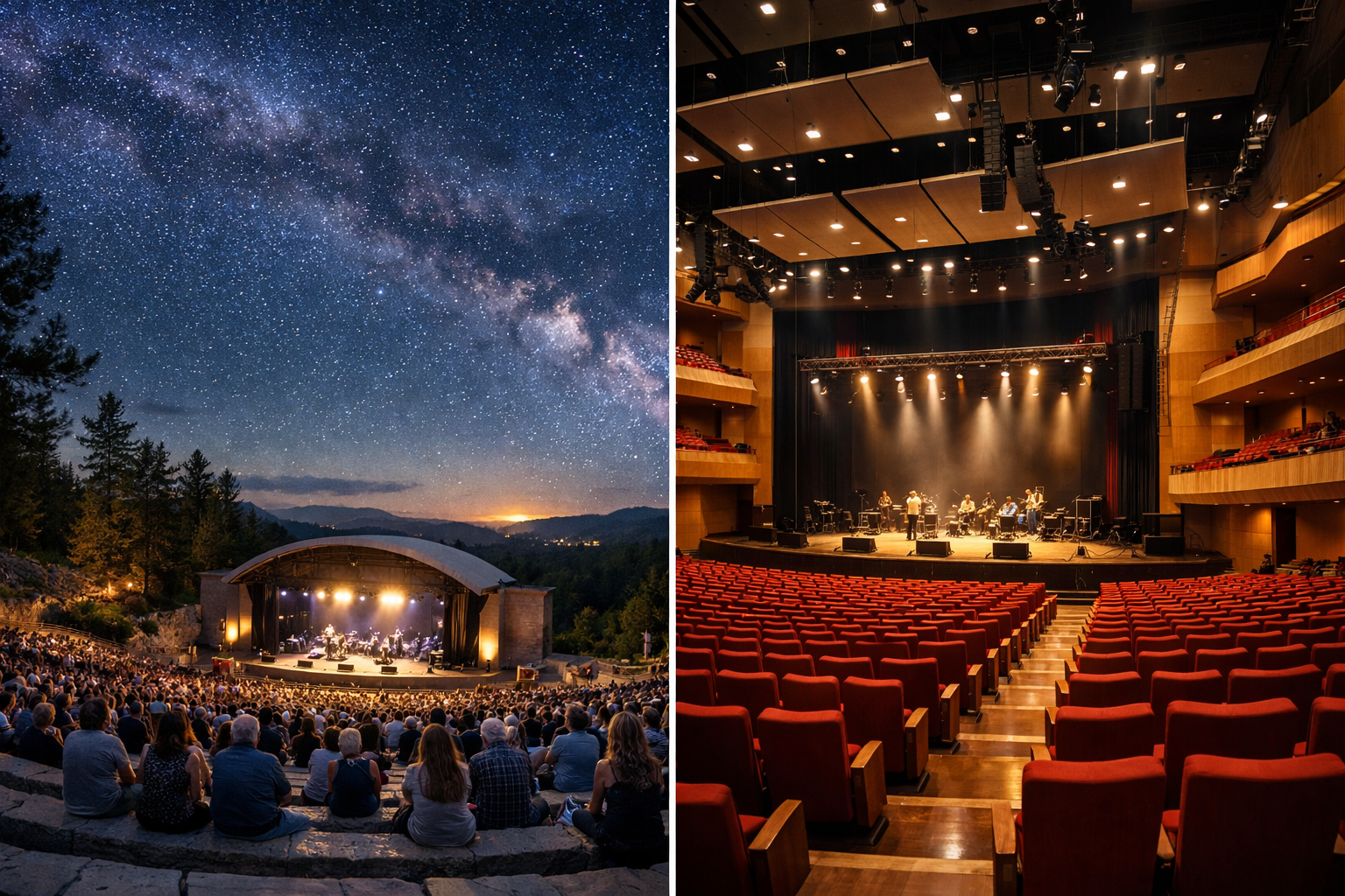 Açık hava ve kapalı alan konser mekanları karşılaştırması