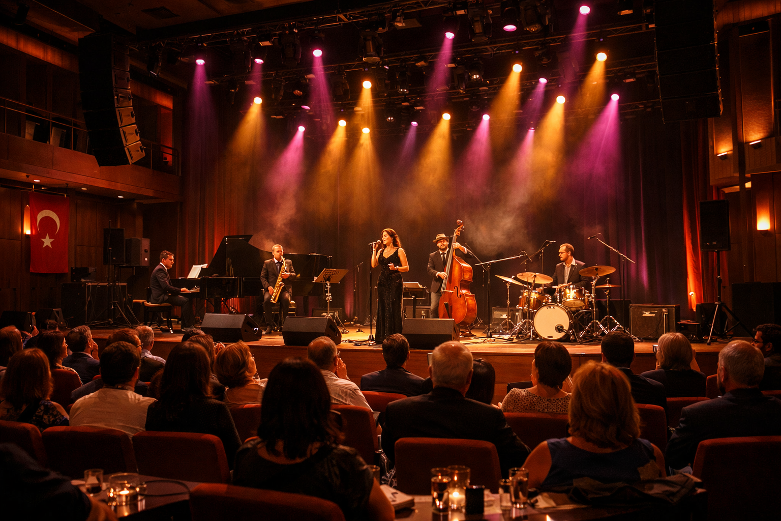 Ankara'da canlı müzik sahne performansı